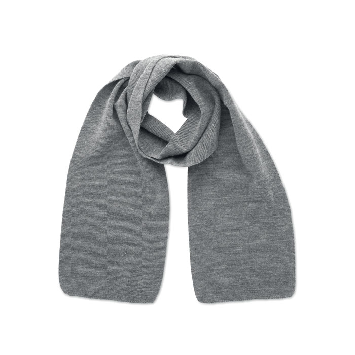 Echarpe publicitaire en polyester rPET Rafy Blanc et Gris